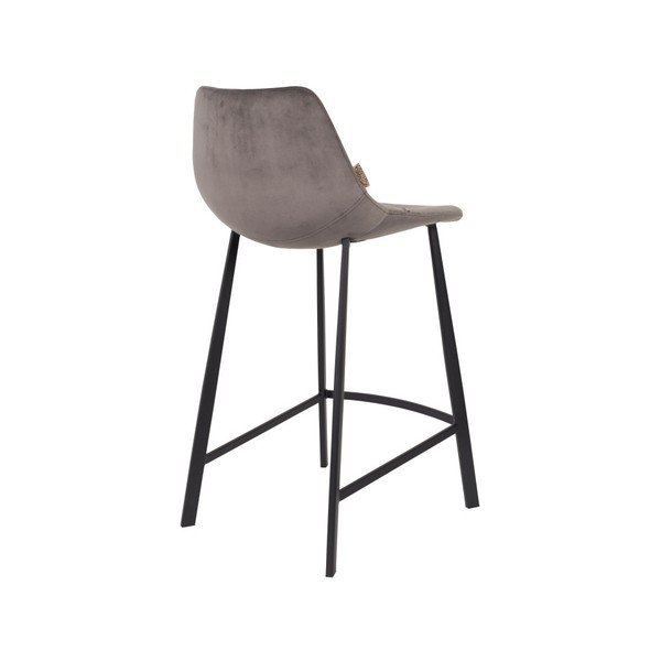 Komplet 2 sivih oblazinjenih barskih stolov Dutchbone, višina 91 cm-image-4