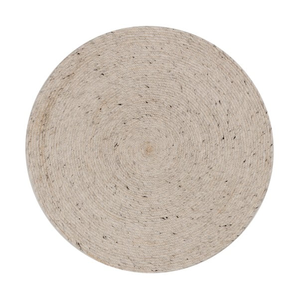 Svetlo siva/slonokoščena ročno tkana volnena okrogla preproga ø 200 cm Takashi – Kave Home-image-3