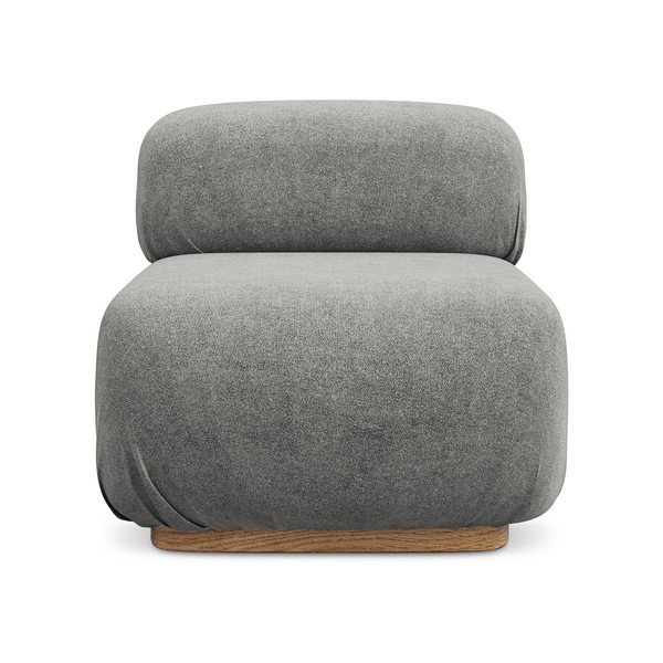 Siv modul za sedežno garnituro iz tkanine bouclé Ailani – Makamii