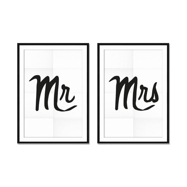 Komplet  2 slik Really Nice Things Mr&Mrs, 40 x 60 cm