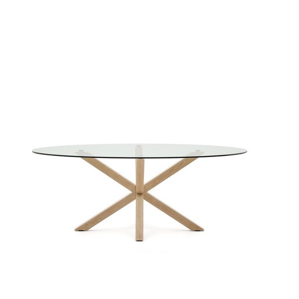 Jedilna miza s stekleno mizno ploščo 100x200 cm Argo – Kave Home-image-3