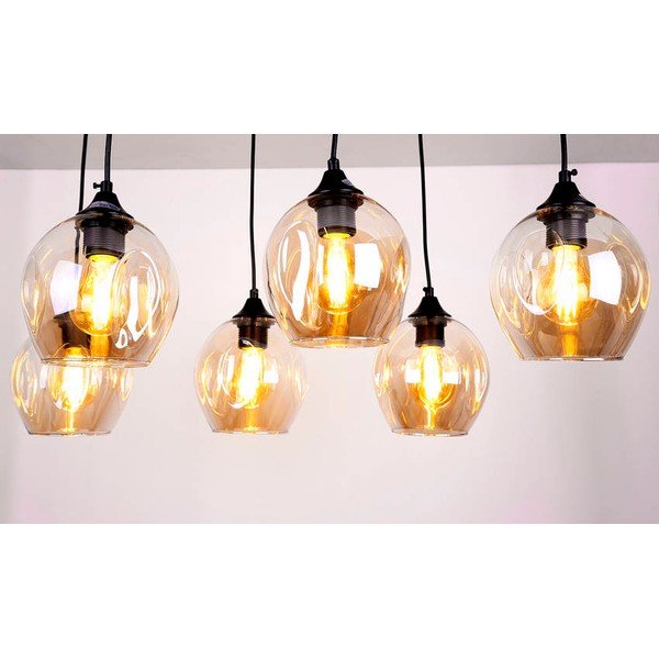 Črna viseča svetilka s steklenim senčnikom 33x67 cm Aspa - Candellux Lighting-image-1
