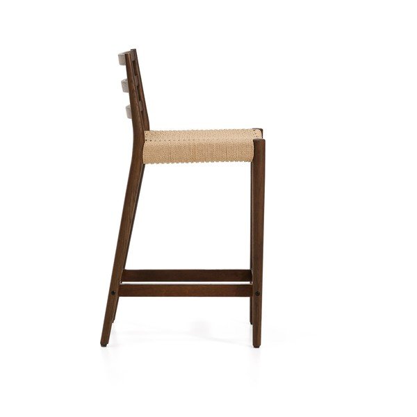 Barski stol iz masivnega hrasta v rjavi in naravni barvi (višina sedeža 65 cm) Analy – Kave Home-image-3