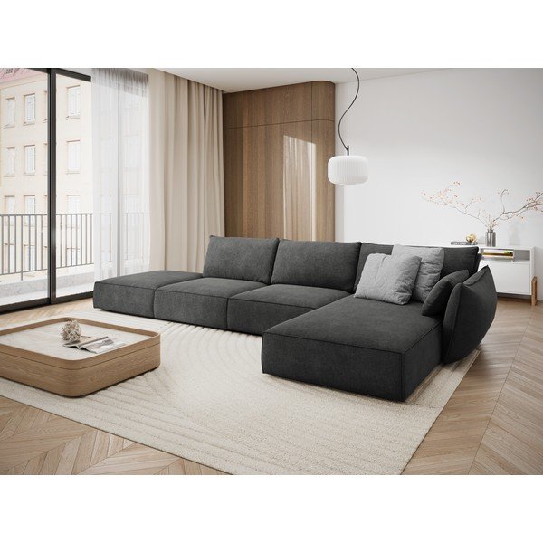 Siv kotni kavč (desni kot) Vanda - Mazzini Sofas-image-1