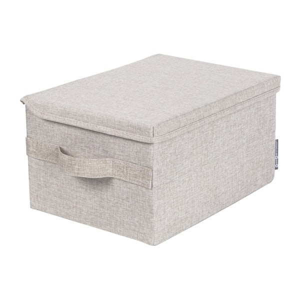 Bež tekstilna škatla za shranjevanje s pokrovom 35x26x19 cm Soft Storage – Bigso