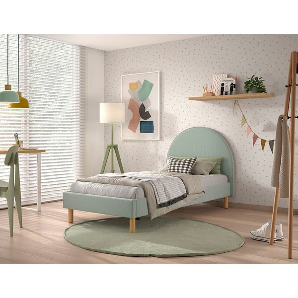 Zelena oblazinjena postelja z letvenim dnom 90x200 cm MOON – Vipack-image-1