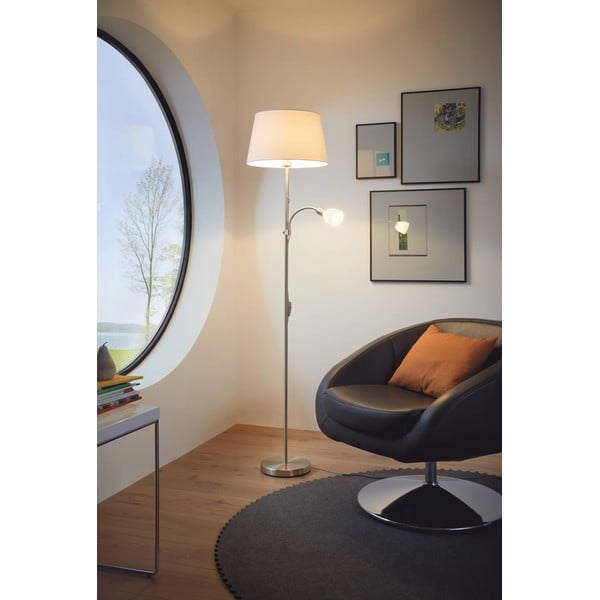 Siva stoječa svetilka s steklenim in tekstilnim senčilom (višina 170 cm) CONESA – EGLO-image-1