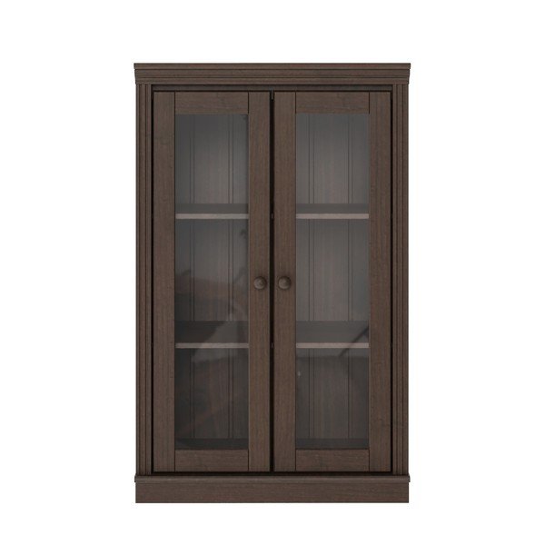 Temno rjava vitrina iz masivnega bora 74x118x35 cm Anita – Støraa