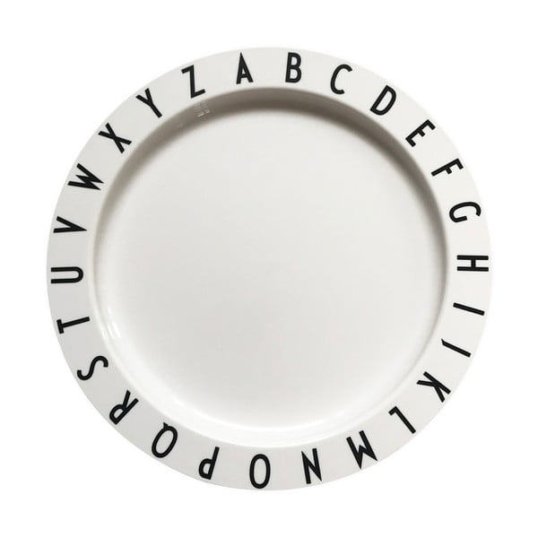 Bel krožnik za otroke Design Letters Eat & Learn, ø 20 cm