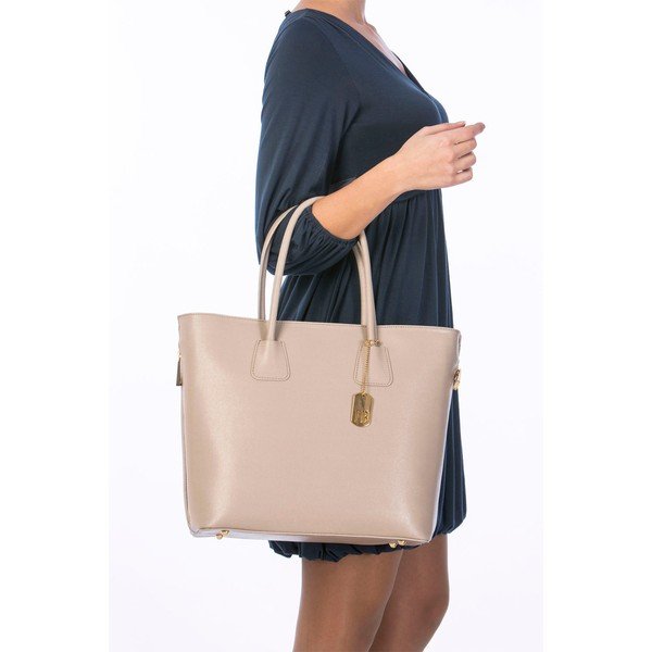 Usnjena torbica Saffiano Taupe-image-1
