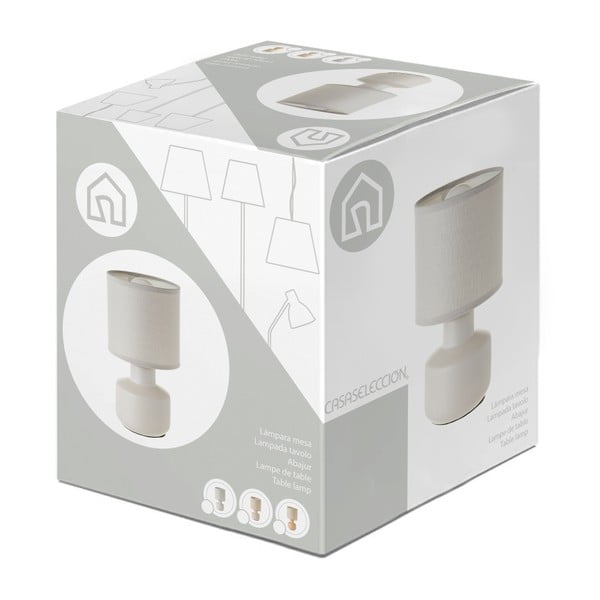 Bež keramična namizna svetilka s tekstilnim senčnikom (višina 22 cm) – Casa Selección-image-4