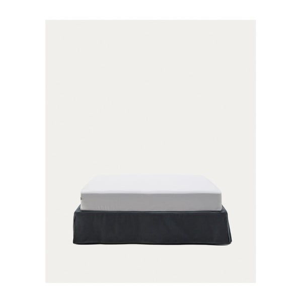 Antracitno siva oblazinjena zakonska postelja 180x200 cm Jaira – Kave Home-image-2