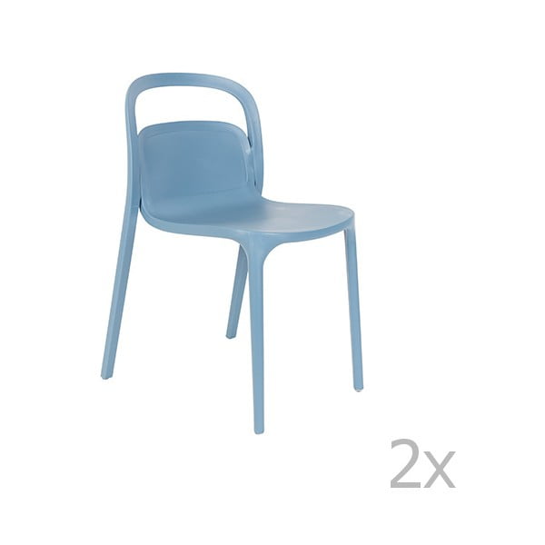 Komplet 2 modrih stolov White Label Rex