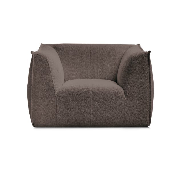 Rjav fotelj iz tkanine bouclé Giorgia – Bobochic Paris-image-3