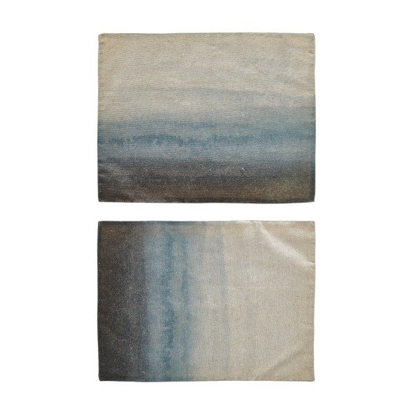 Komplet 2 podstavkov z modrimi detajli Villa Collection, 45 x 35 cm
