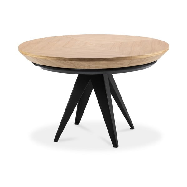 Okrogla raztegljiva jedilna miza z dodatno ploščo z mizno ploščo v hrastovem dekorju ø 120 cm Magnus – Windsor & Co Sofas