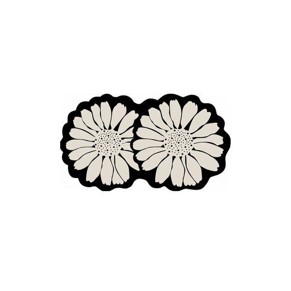 Črna/kremno bela kopalniška preproga 70x120 cm Flor Extrana – Foutastic