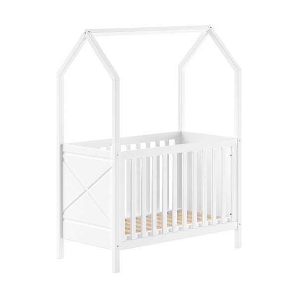 Bela otroška posteljica iz masivnega bora z nastavljivo višino 60x120 cm Scott – Vipack