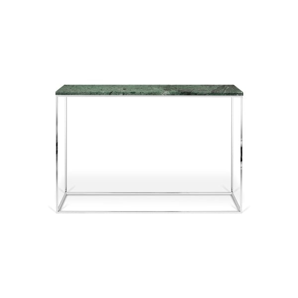 Zelena konzolna mizica z marmornato ploščo TemaHome
