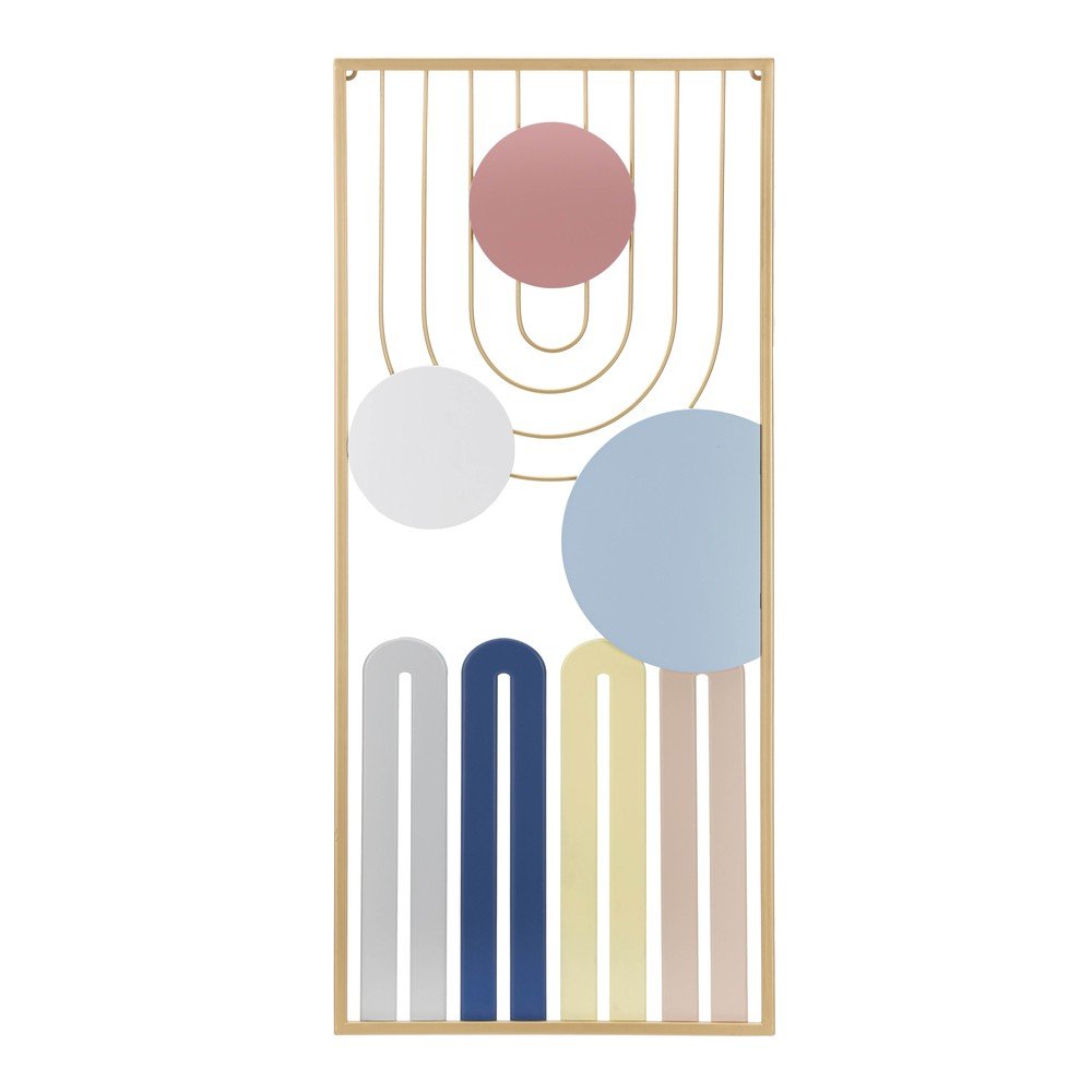 Kovinska stenska dekoracija 37x84 cm Colorful