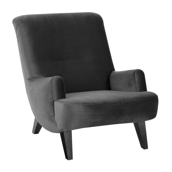 Antracitno siv fotelj s črnimi nogami Max Winzer Brandford Suede