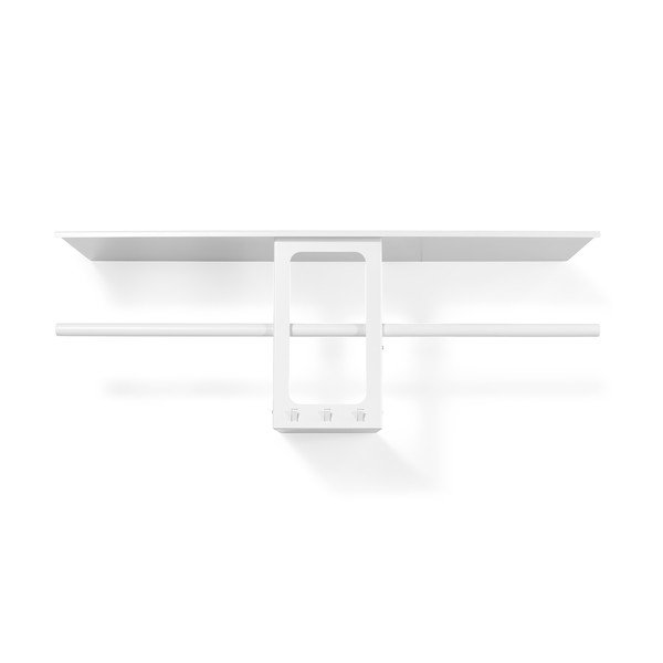 Bel jeklen stenski obešalnik s polico 100 cm Luno Small – Spinder Design-image-2