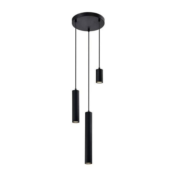 Črna viseča svetilka s kovinskim senčnikom Tubo - Candellux Lighting