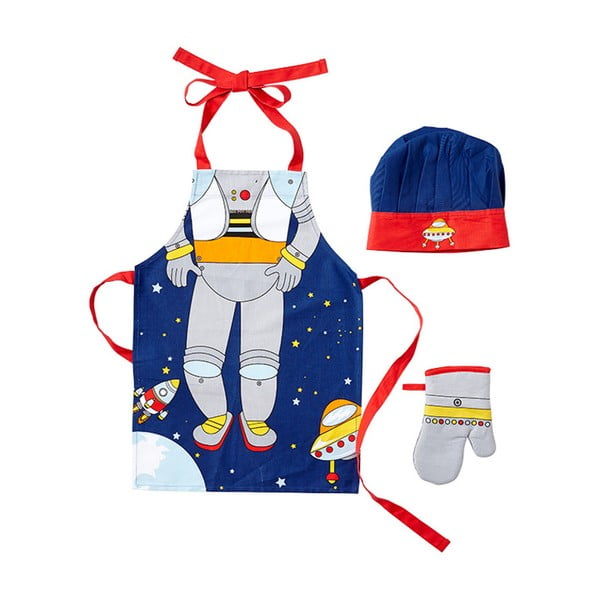 Otroški predpasnik, rokavice in kapa Ladelle Spaceman