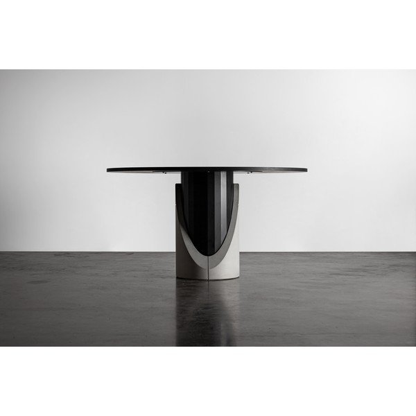 Okrogla jedilna miza s ploščo v hrastovem dekorju 140x140 cm Sharp - Lyon Béton -image-3