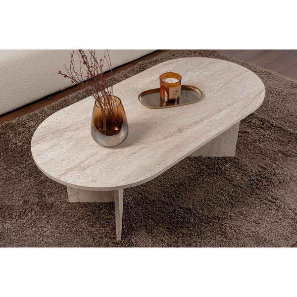 Bež klubska mizica v polsijajnem dekorju 60x119 cm Sable – Kalune Design-image-4