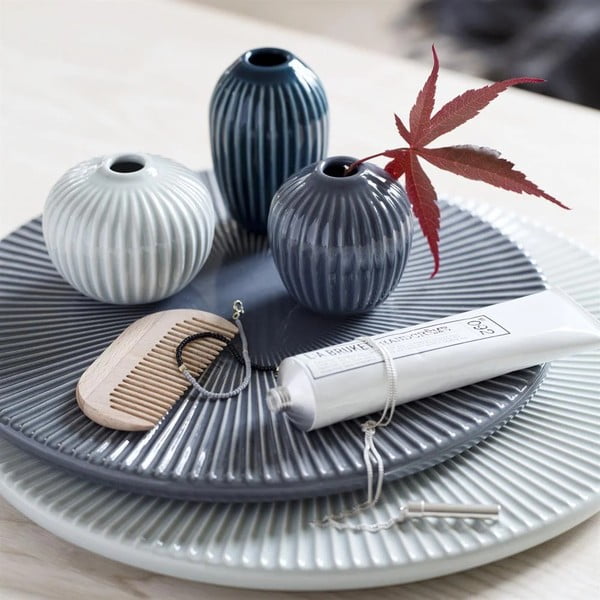 Komplet 3 vaz iz kamenine Kähler Design Hammershoi Miniature Cold Palette-image-1