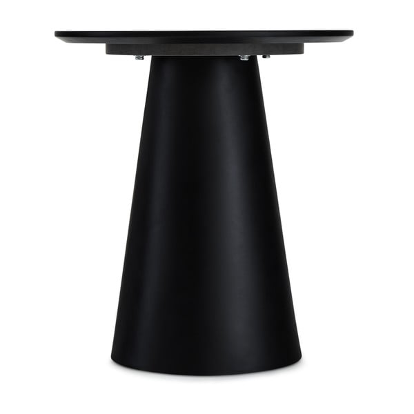 Črna/svetlo siva mizica z mizno ploščo v marmornem dekorju ø 45 cm Tango – Furnhouse-image-2