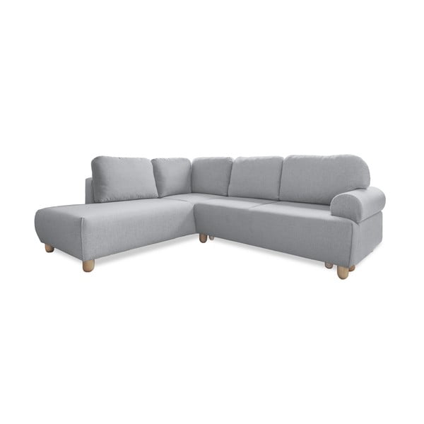 Svetlo siv raztegljiv kotni kavč (levi kot) Bouncy Olli - Miuform