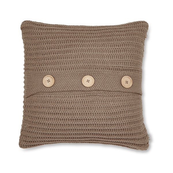 Rjava pletena prevleka za vzglavnik Catherine Lansfield Knit, 45 x 45 cm-image-1