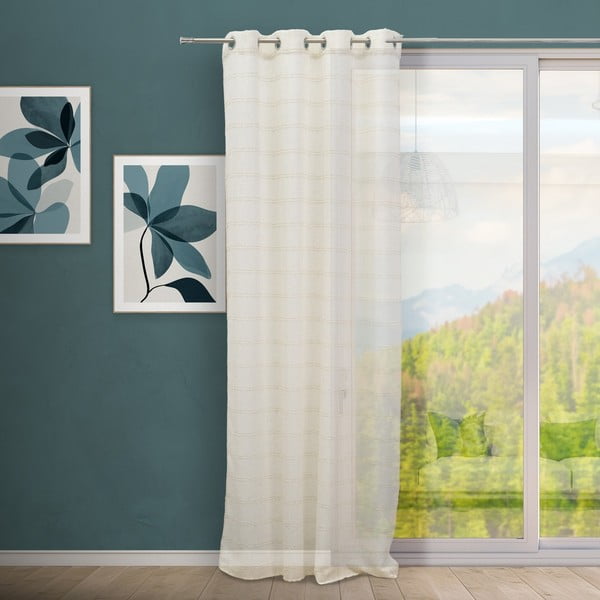 Bež zavesa iz mešanice lana 140x260 cm Nodes – Casa Selección-image-1