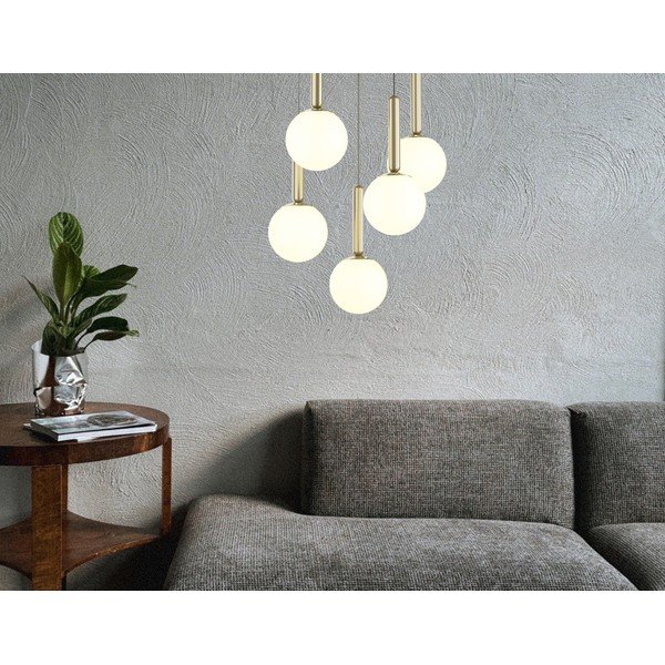 Viseča svetilka v zlati barvi s steklenim senčilom ø 34 cm One – Squid Lighting-image-1