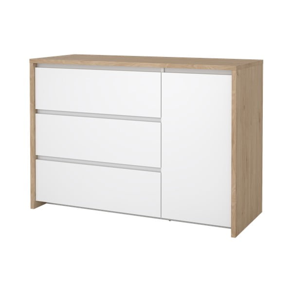 Bela komoda v hrastovem dekorju 119x84x48 cm Next – Tvilum-image-4