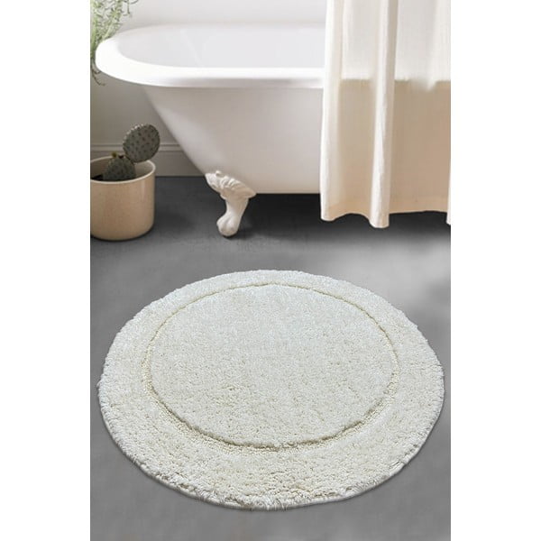 Kremno bela kopalniška preproga Wolle – Foutastic