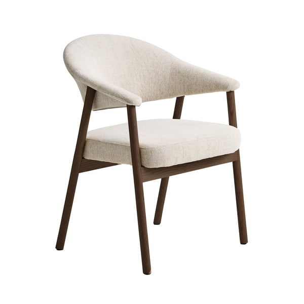 Kremno beli jedilni stoli v kompletu z nasloni za roke 2 ks iz masivnega hrasta Elk – Unique Furniture