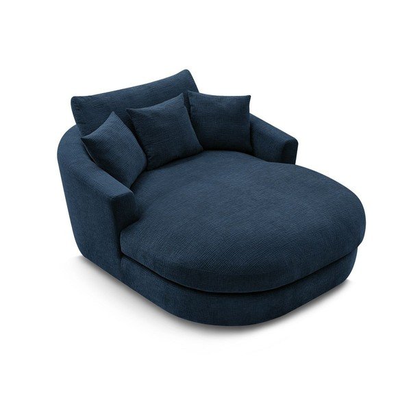 Temno moder fotelj iz šenilje Belem – Bobochic Paris-image-4