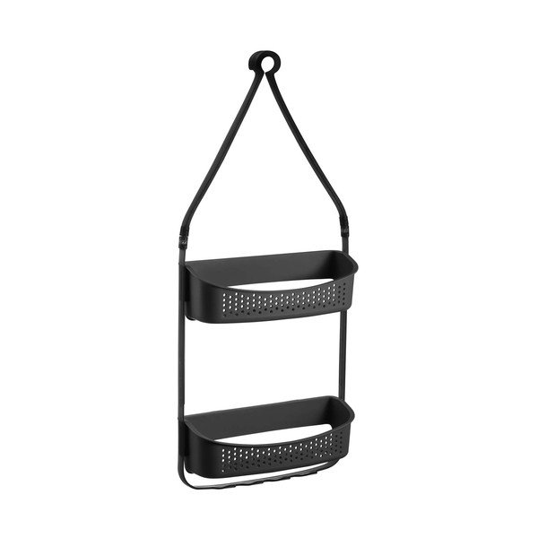 Mat črna plastična viseča kopalniška polica Vesper – douceur d'intérieur