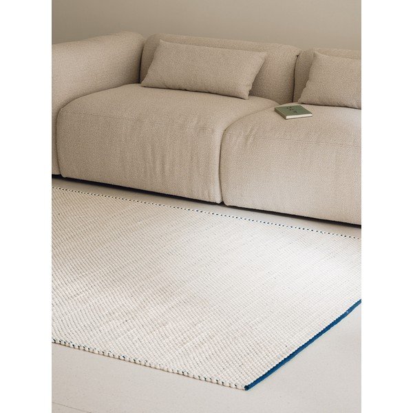 Modra/bež ročno tkana volnena preproga 170x240 cm Lenu – noo.ma-image-1