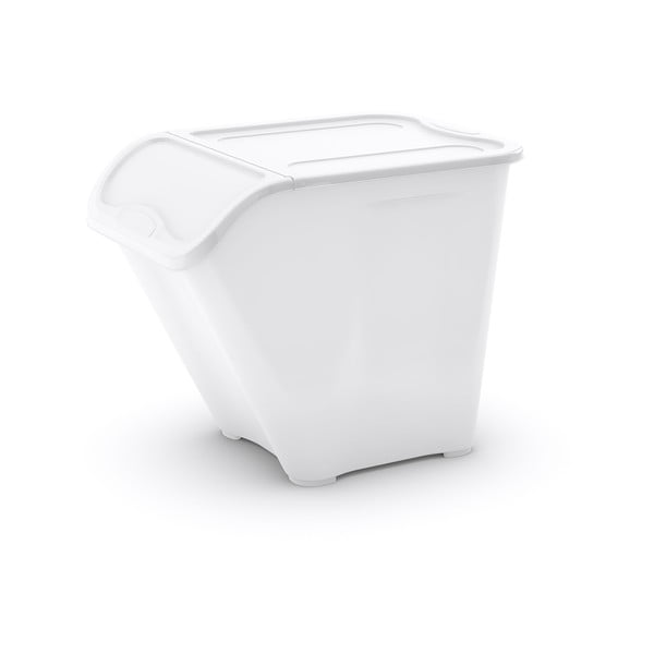 Bela plastična škatla za shranjevanje s pokrovom 55x39x46 cm All In Box – KIS