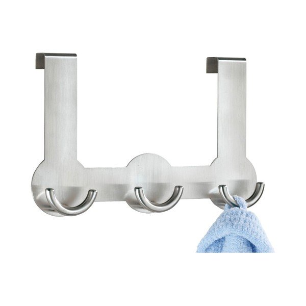 Obešalnik za vrata s 3 kavlji v srebrni barvi Wenko Rondo-image-1