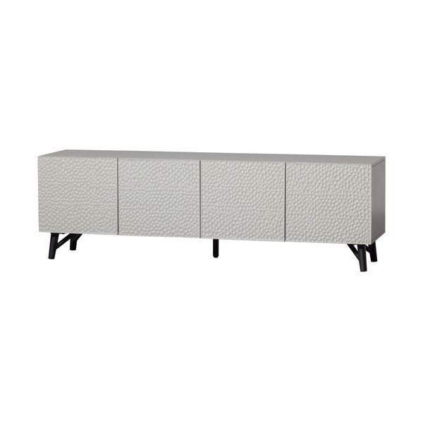 Svetlo siva TV omarica iz masivnega manga 185x56x46 cm Carved – WOOOD-image-2