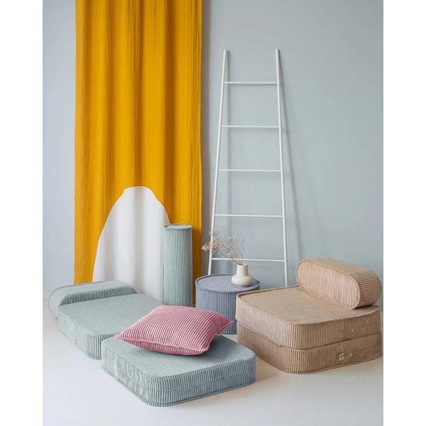 Rožnata otroška blazina rebrasti žamet Block – Wigiwama-image-1