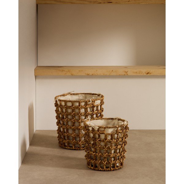 Košare v kompletu 2 ks iz vodne hijacinte ø 38x38 cm Dilam – Kave Home-image-1