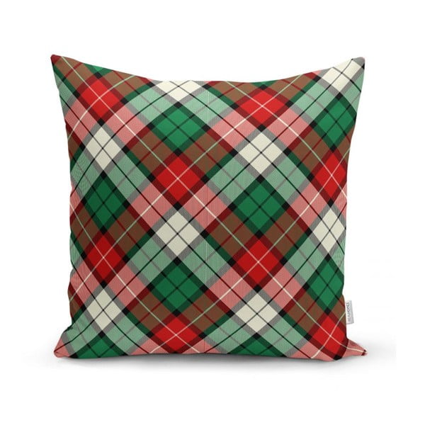 Zeleno-rdeča dekorativna prevleka za vzglavnik Minimalist Cushion Covers Flanel, 35 x 55 cm