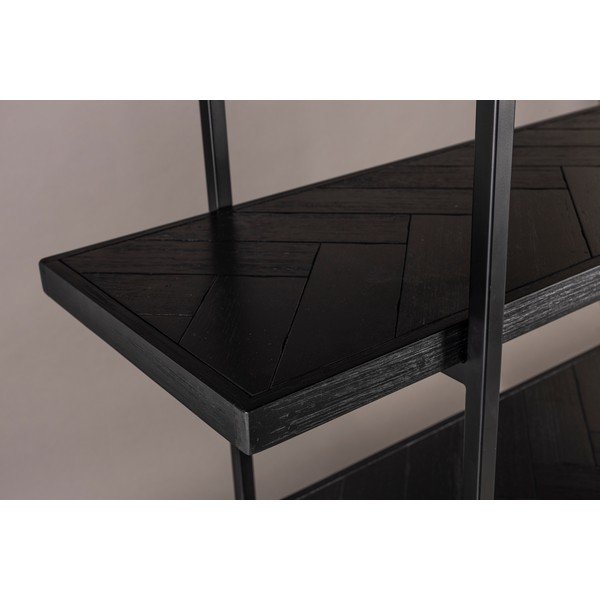 Črna knjižna omara v dekorju eksotičnega lesa 140x146 cm Class - Dutchbone-image-4