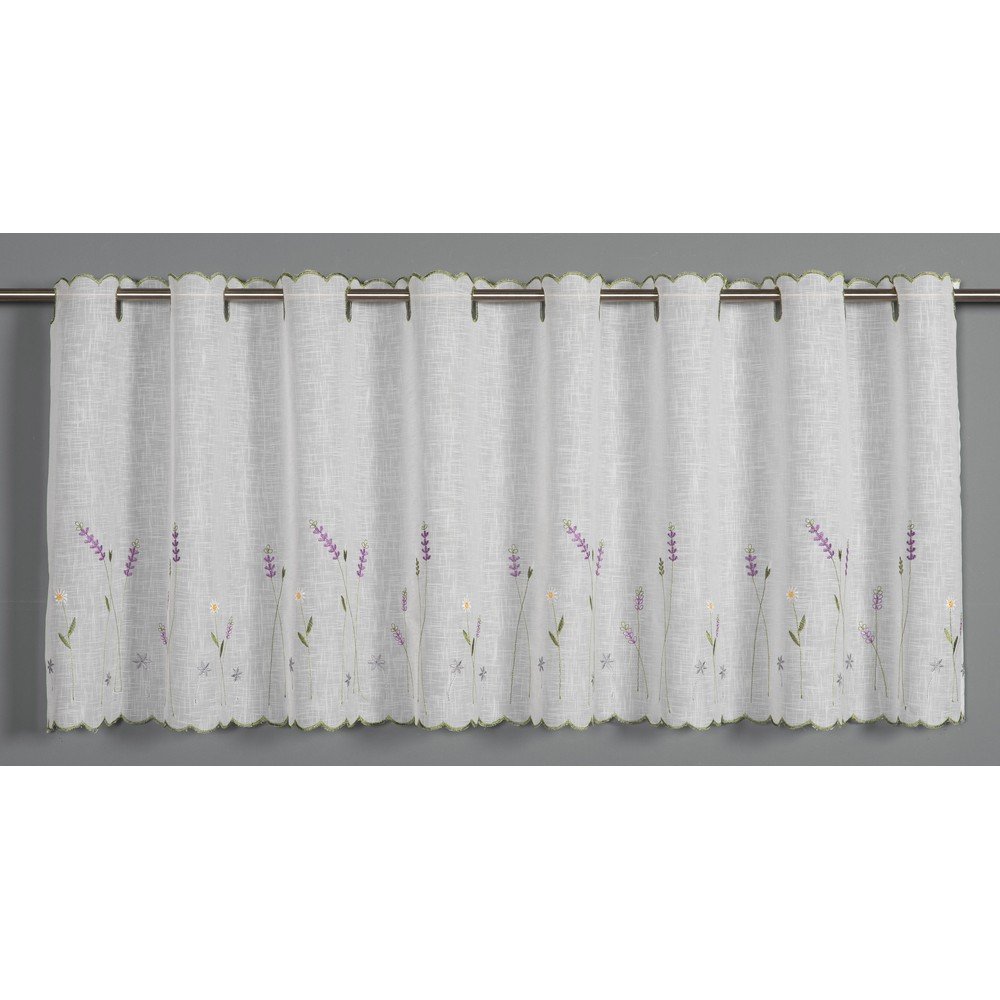 Bela prosojna zavesa 135x45 cm Lavender